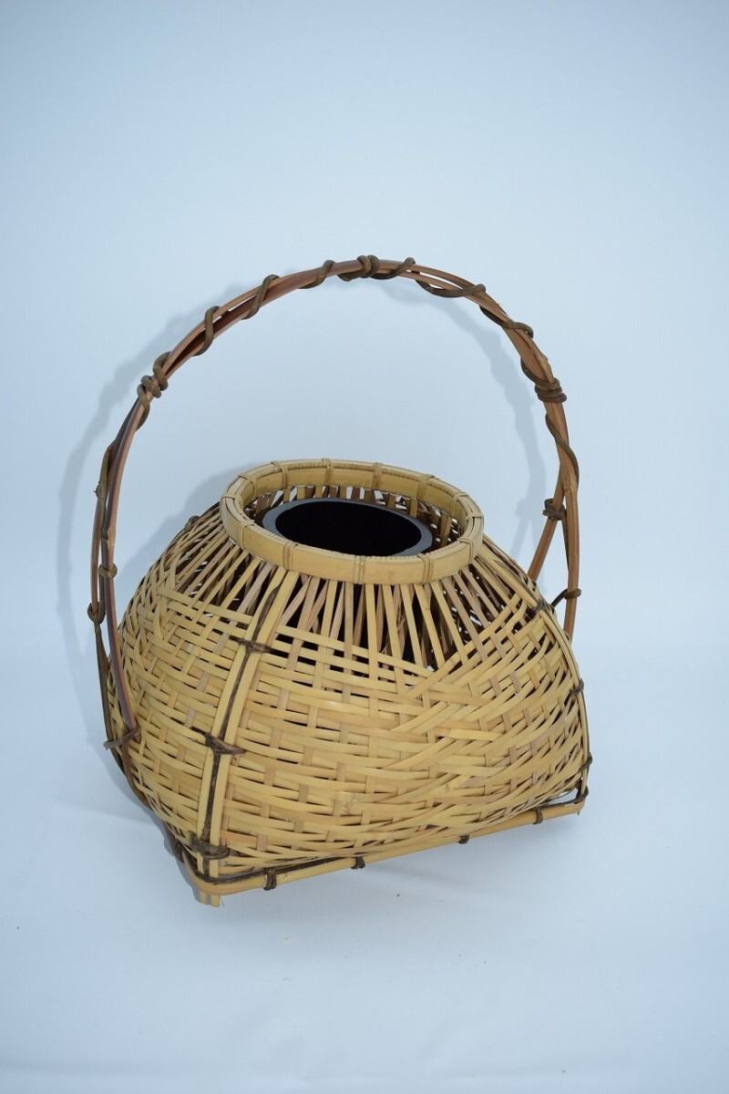 花入 宗全籠 宗全篭 花入 竹有斎 作 花瓶 茶道 08-3406（茶道具