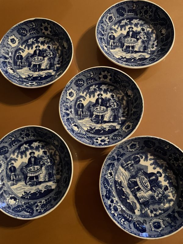 染付小皿（5枚） （中国明時代 古染付 小皿5枚 トヒカ 東さ5
