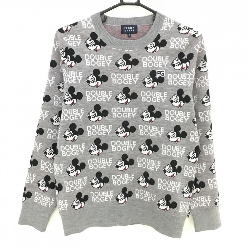 超美品】パーリーゲイツ×Disney セーター グレー×白 ミッキー総