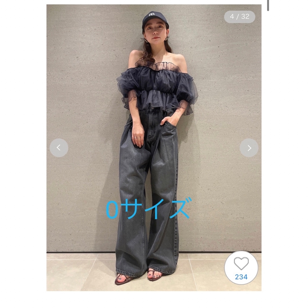 SNIDEL ダブルタックデニムワイドパンツ（ワイドタックパンツ