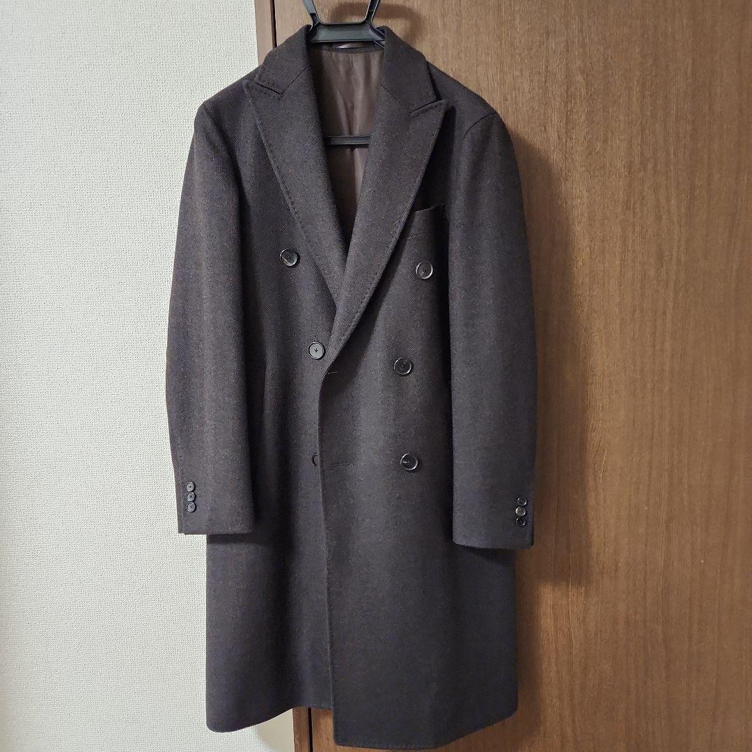 【美品】ロロピアーナブラック ダブルブレスト チェスターコート Brilla per il gusto（ブリッラ ペル イル グスト）LORO PIANA