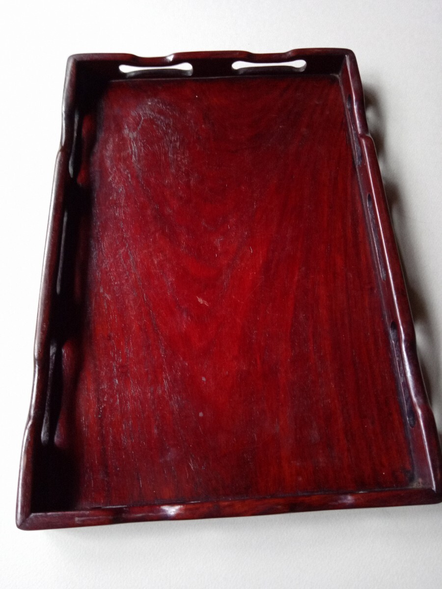 煎茶道具5 唐木盆 煎茶盆 唐木煎茶盆 サイズ約35.4cm×24.5cm 高
