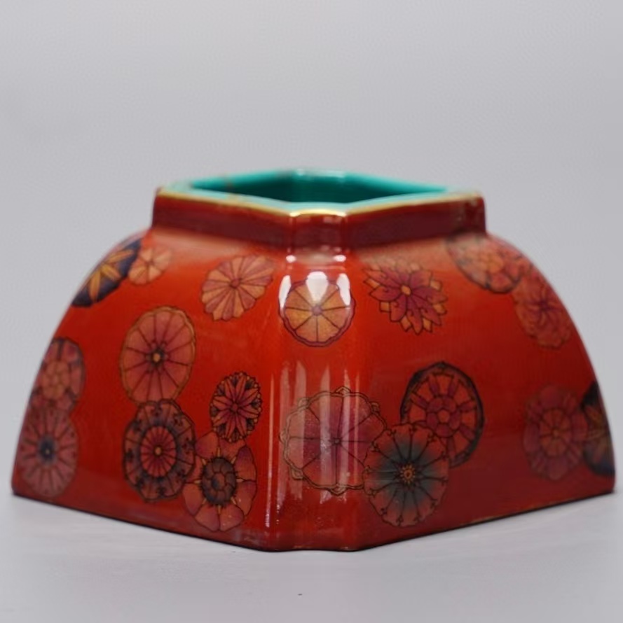 貴重品、旧蔵収、清代宮廷御蔵珍しい手描きエナメル彩陶器碗 ☆皇帝☆大阪貴族徳川旧蔵 雍正御製 琺瑯彩茶碗 二重箱 (検)