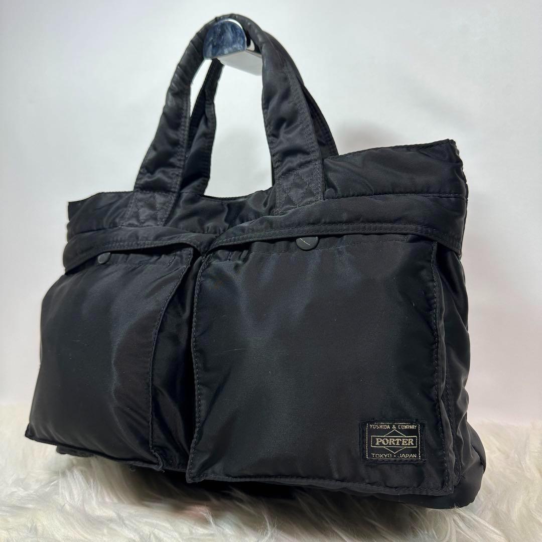 極美品] PORTER タンカー トートバッグ BLACK ナイロン