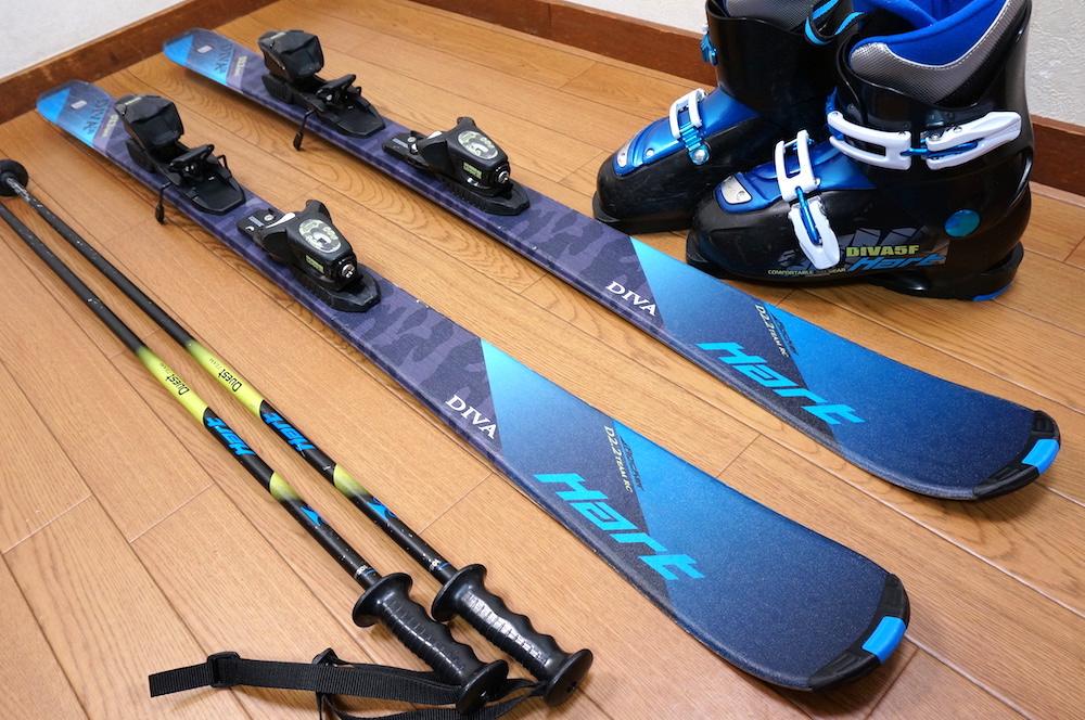 130cm 靴23cm HART 子供用カービングスキーセット 中古 130cm 靴23cm HART 子供用カービングスキーセット 中古