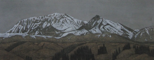 村田茂樹、【大山】、希少な額装用画集より、新品額装付、状態良好 村田茂樹、【大山】、希少な額装用画集より、新品額装付、状態