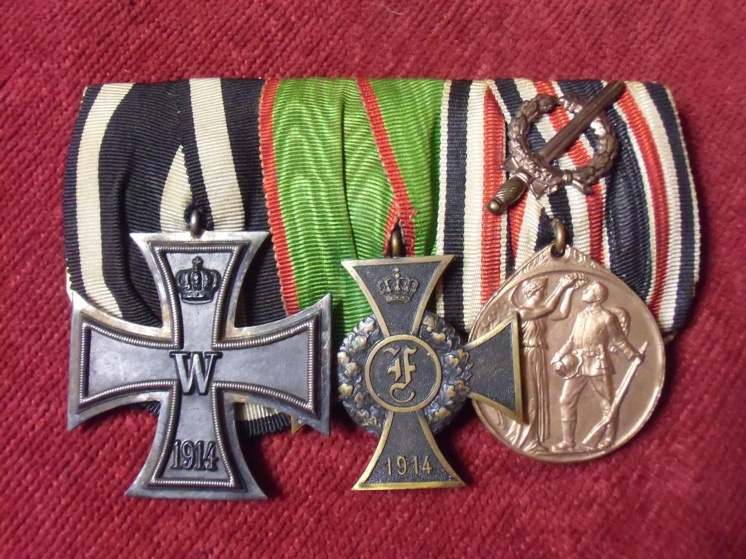 W帝政ドイツ軍/アンハルト公国*在郷軍人3連メダルバー(実物) W帝政ドイツ軍/アンハルト公国*在郷軍人3連メダルバー(実物