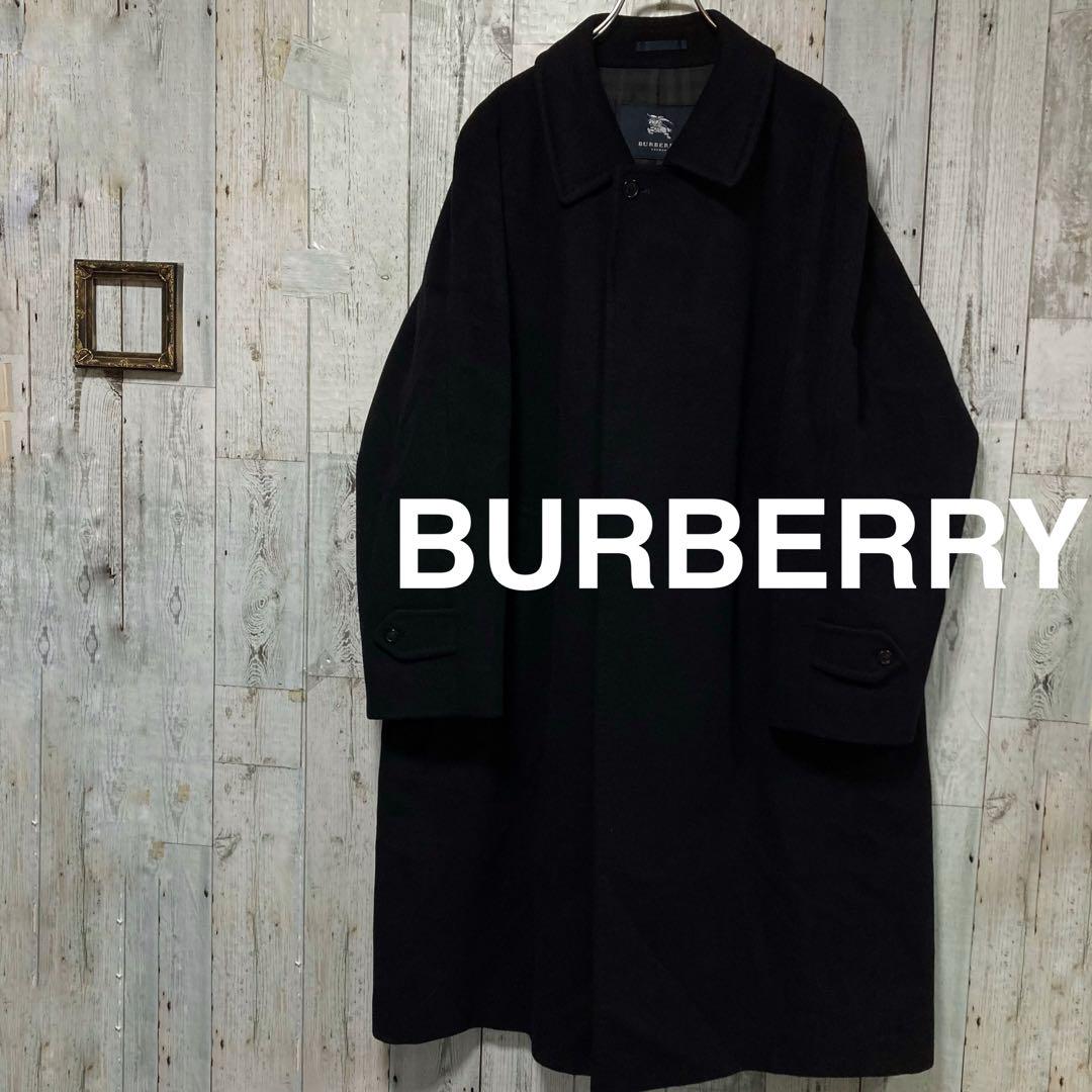 バーバリー　カシゴラ バルマカーン コート　ブラック　カシミヤ　アンゴラ　L バーバリー カシゴラ バルマカーン コート ブラック カシミヤ