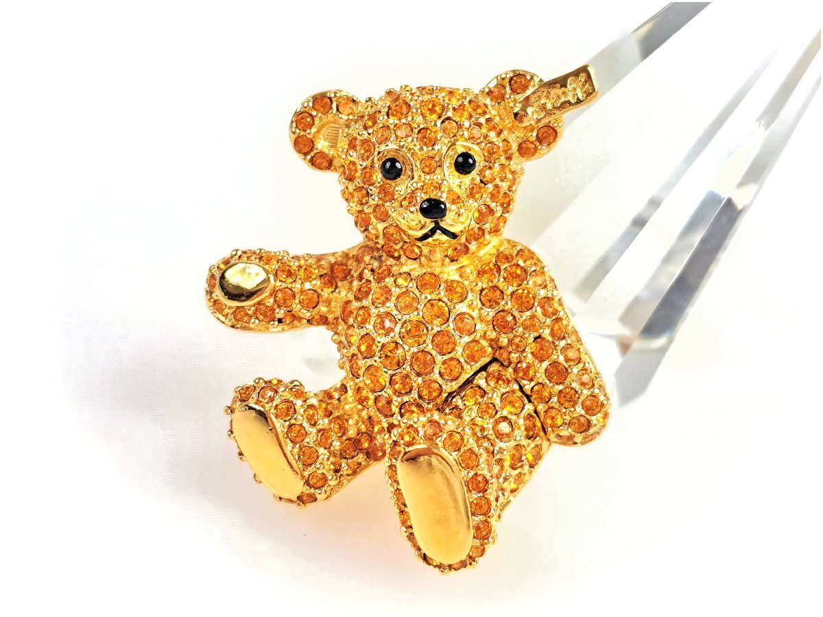 Steiff シュタイフ スワロフスキークリスタル テディベアキーリング 美品 スワロフスキー×シュタイフ社 SWAROVSKI×Steiff テディベア