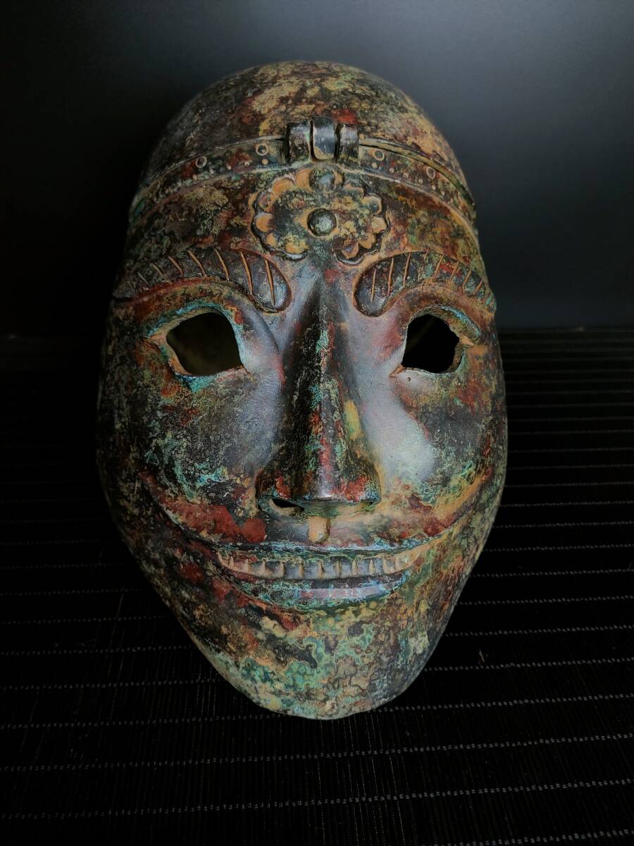 青銅器 旧藏 青銅器 中国商代 青銅銘文舗首器皿 時代物 中國古美術 極細