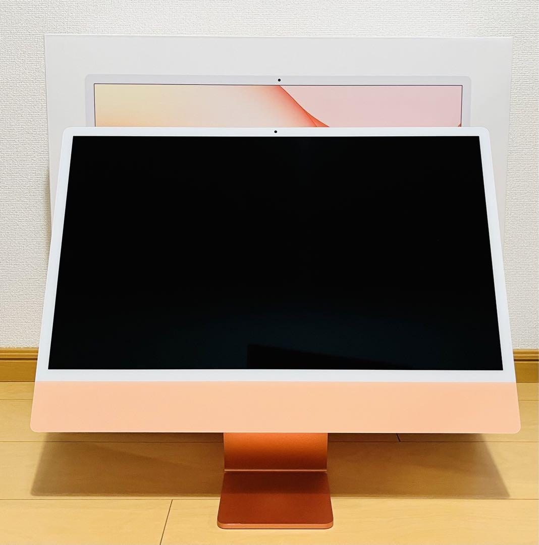 美品　iMac24インチ M1 16GBメモリー/512GBストレージ オレンジ Orange Apple 2021 iMac, 24-inch 4.5K screen, m1 Apple Chip