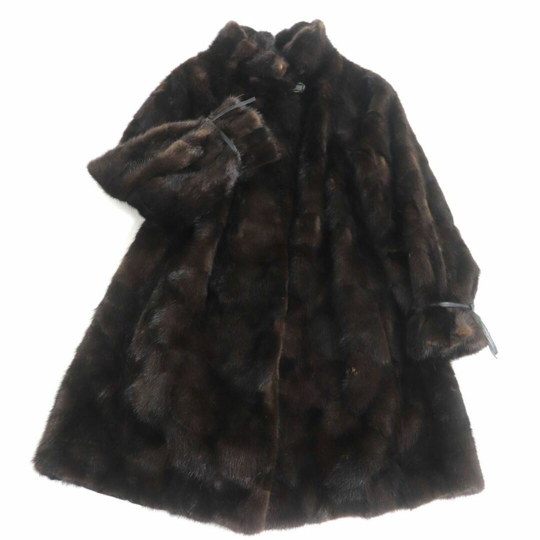 美品　MINK(ミンク)ブラウン 毛皮 ロングコート ミンク コート ロングコート 毛皮 13号〜 ◇TOGU TOHOMINKの通販