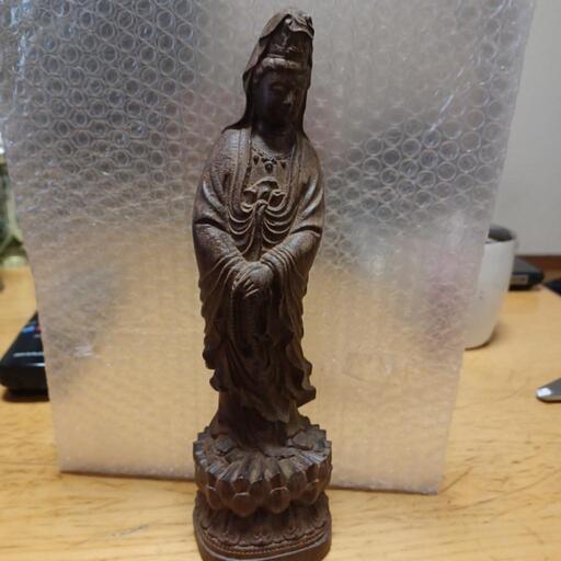 仏像 沈香木彫り 観音菩薩 観音立像 置物 精密彫刻 高さ29cm貴重な香木 04202.jpg