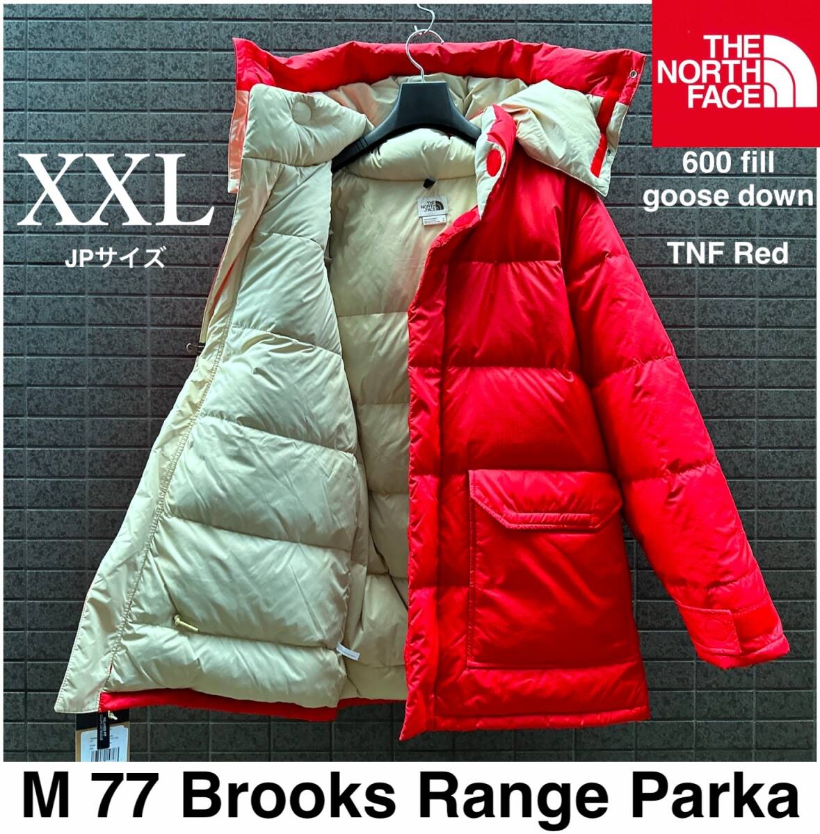 ◆モデル出品◆新品 XXLサイズ ノースフェイス 77 ブルックス レンジ パーカー付 グースダウンジャケット 極暖600フィル Dオークカモ ◇モデル出品◇新品 XXLサイズ ノースフェイス 77ブルックス