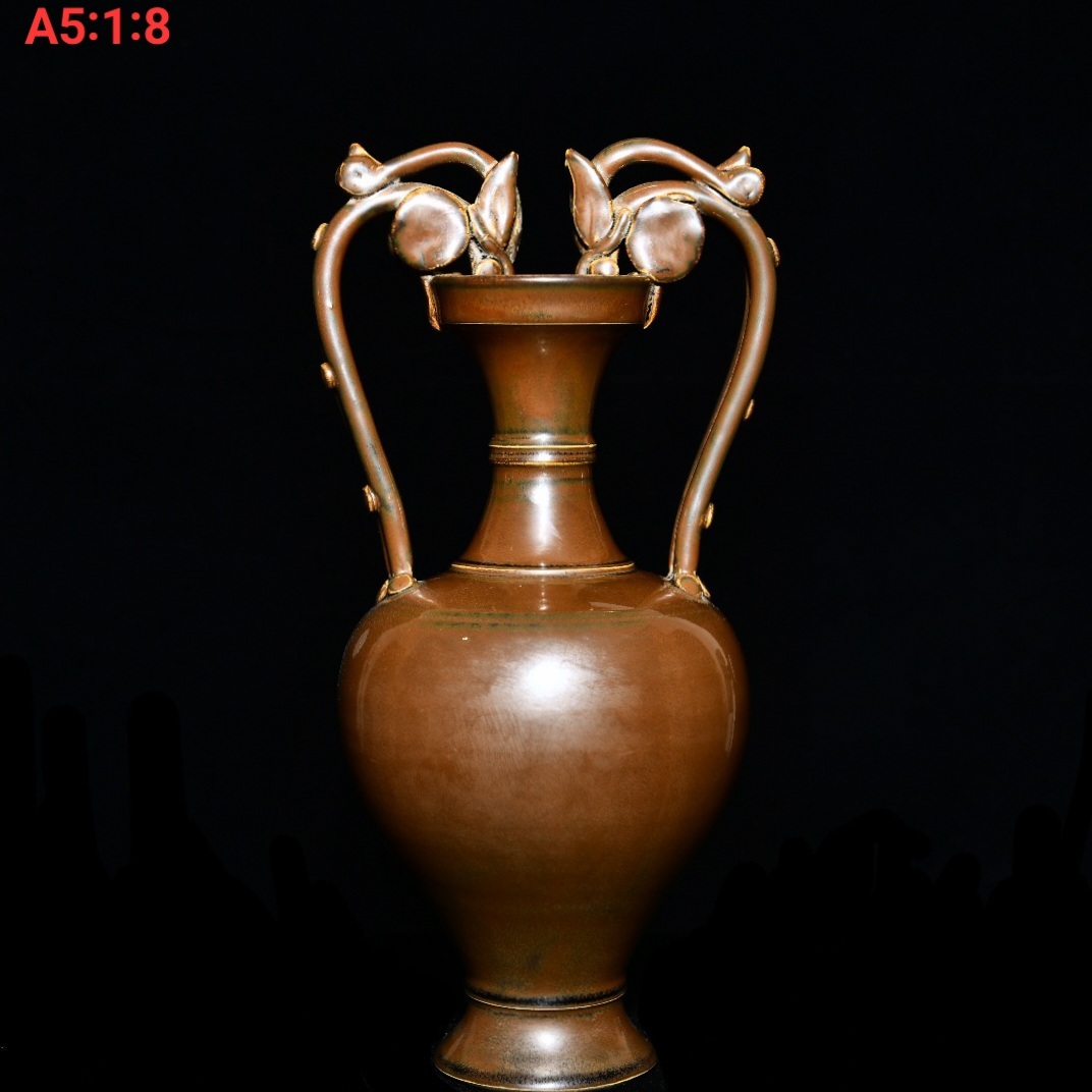 宋鈞磁瓜棱花口赏瓶 置物　陶芸　骨董品　古美術品　花瓶　逸品‼️ 宋鈞磁瓜棱花口赏瓶 置物 陶芸 骨董品 古美術品 花瓶 逸品