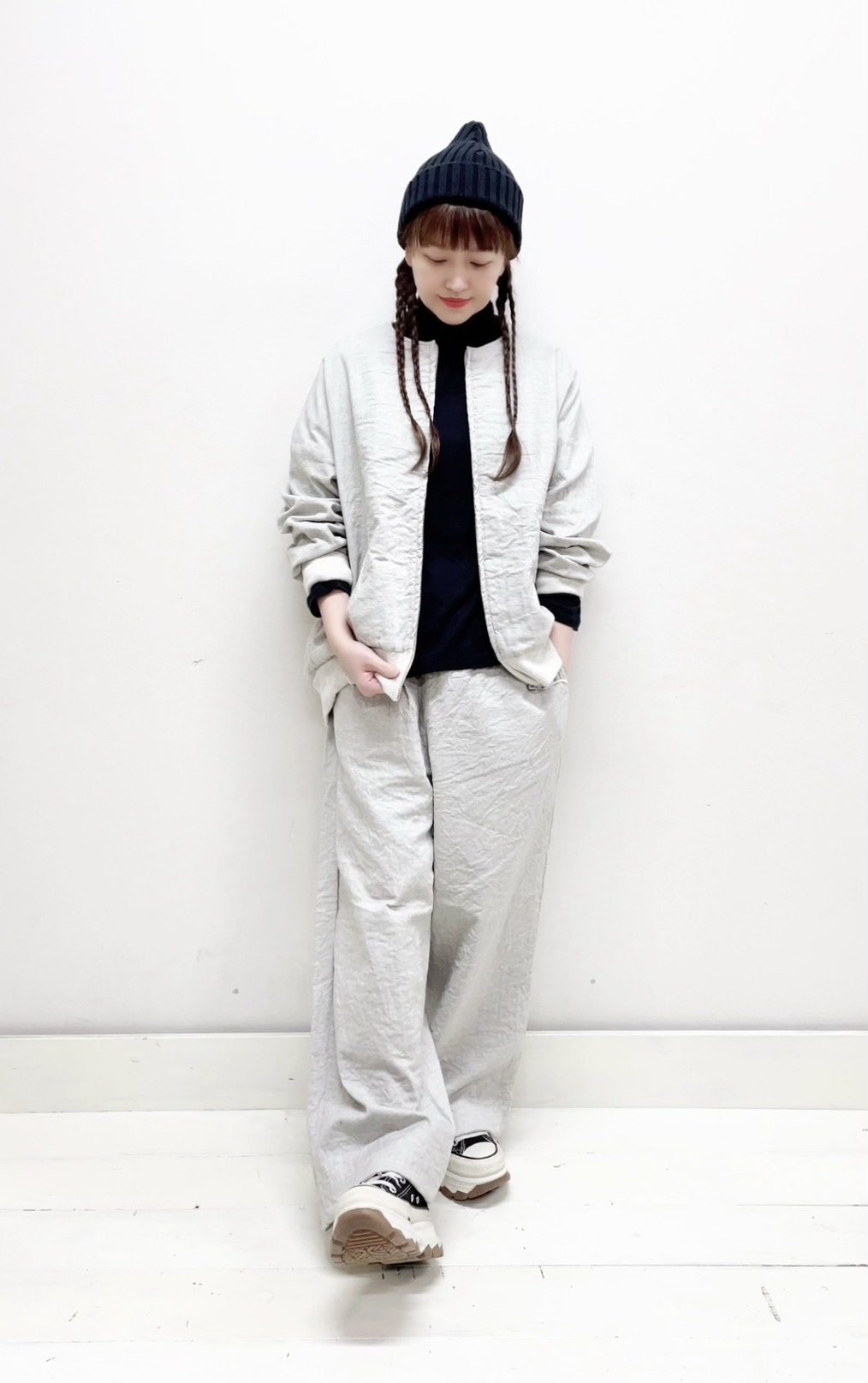 【prit プリット 二重織接結 ZIPブルゾン】 prit／二重織接結 ZIPブルゾン／P91500 | aislemollet-natural