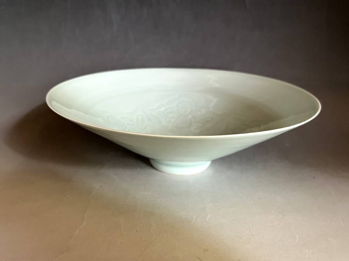 鉢■鈞窯 古い青磁 平鉢 希少 菓子器 古碗 古玩 唐物 時代物 骨董品■ 鉢□鈞窯 古い青磁 平鉢 希少 菓子器 古碗 古玩 唐物 中国 古