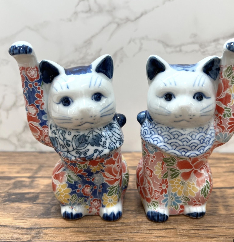 【瀬戸焼】友禅磁器招き猫　小　(左右セット) 51Vjo0NTv1L._UF350,350_QL80_.jpg