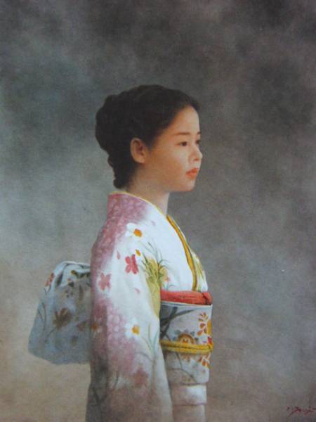 藤井 勉、祈り、超希少額装用画版、新品額装付 藤井勉、【風】、希少な額装用画集より、新品額装付、状態良好