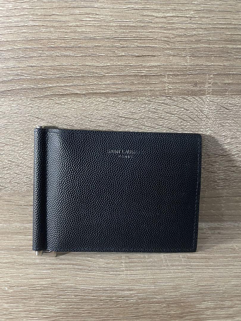SAINT LAURENT キャビアスキン レザー マネークリップ ブラック