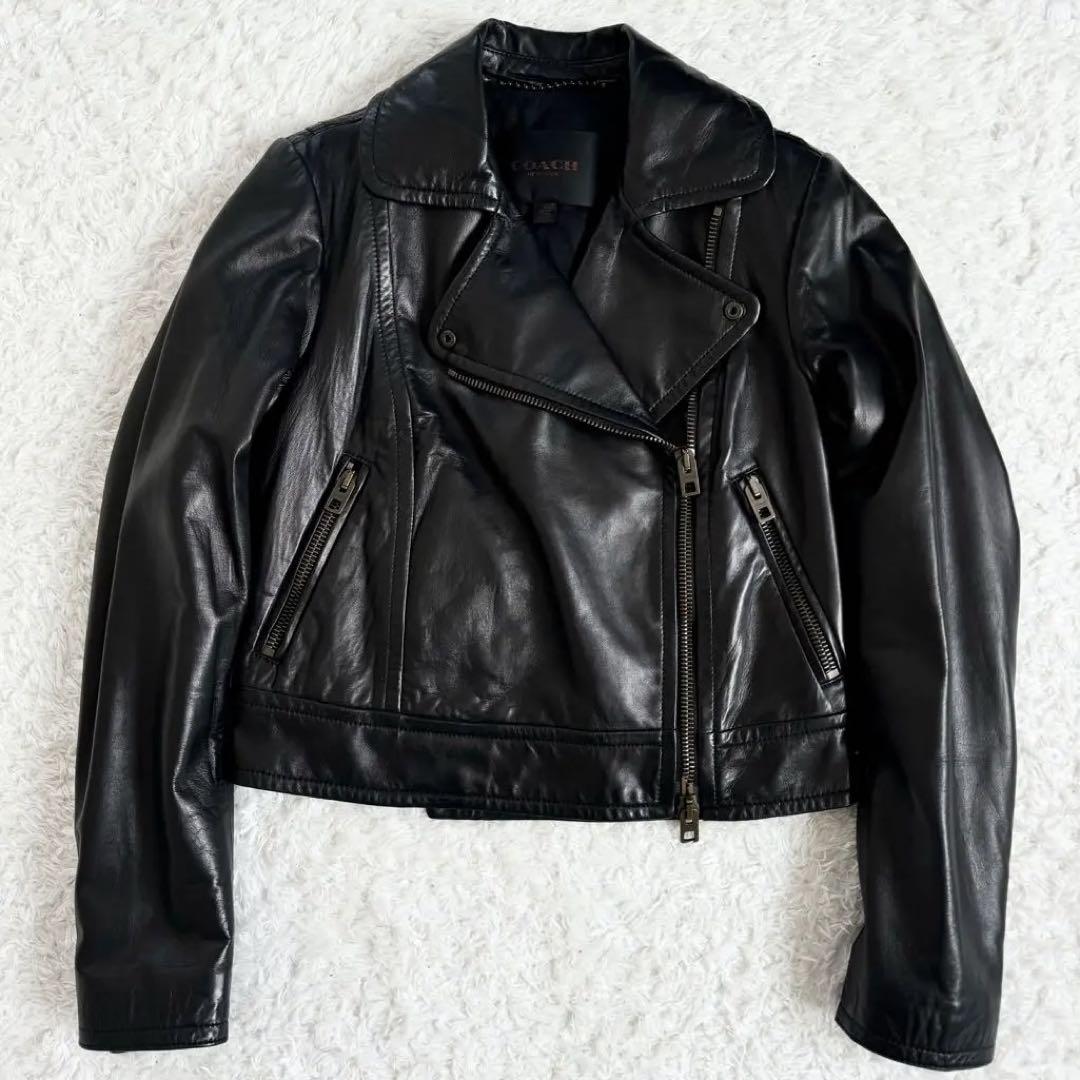 【美品】COACH THE RACER ライダースジャケット 最終 COACH（ライダースジャケット）のフリマアイテム一覧
