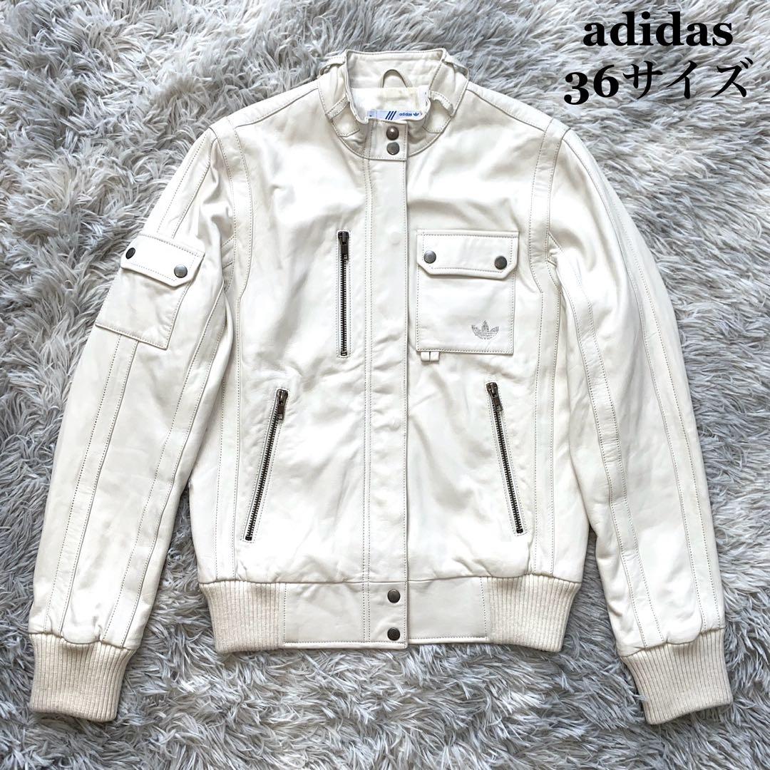 希少adidas アディダス レザートラックジャケット 羊革 オフホワイト 36 希少adidas アディダス レザートラックジャケット 羊革 オフ
