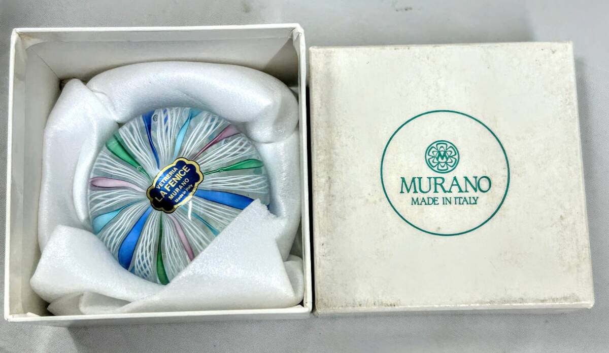 イタリア murano LA FENICE ベネチアンガラス レース ツイスト