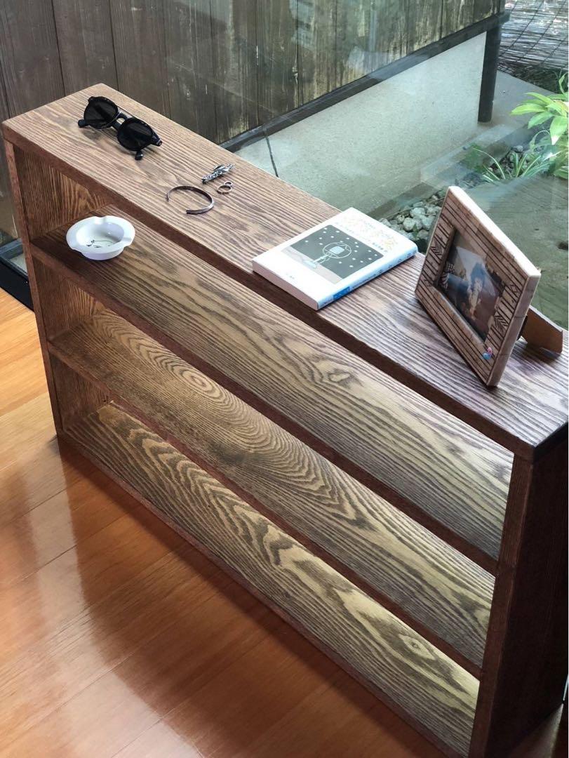 天然タモ材を使った棚　シェルフ　無垢材　木製　一枚板　おまけ積木付き　本棚 天然タモ材を使った棚 シェルフ 無垢材 木製 一枚板 おまけ積木