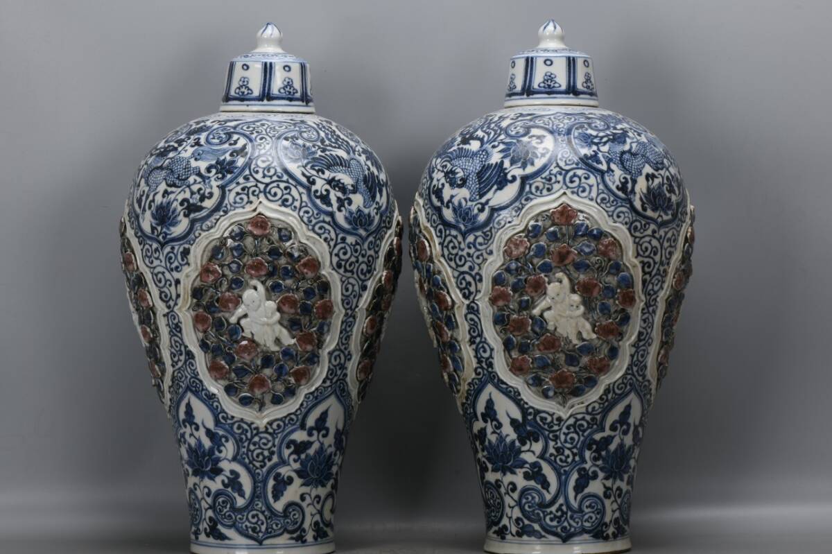 中国明朝染付釉里紅梅瓶骨董 古美術品　コレクション唐物　江戸　青磁　アンティーク 2025年最新】Yahoo!オークション -釉裏紅(アンティーク
