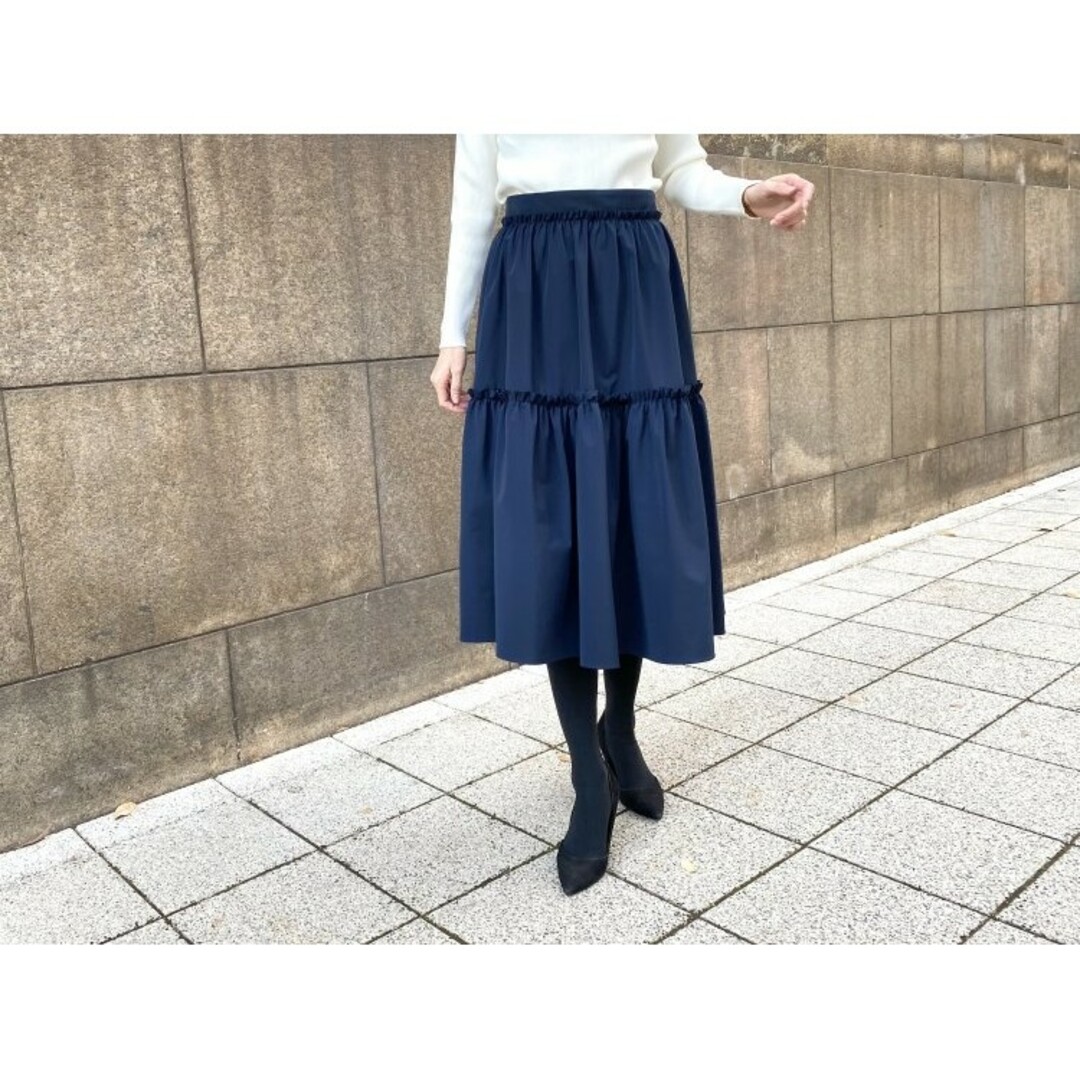 美品★M-premier★エムプルミエ★ギャザー切替フレアスカート★ベージュ★ WINTER SALE】50%OFF＜ ダンボールニットギャザー切替ワンピース