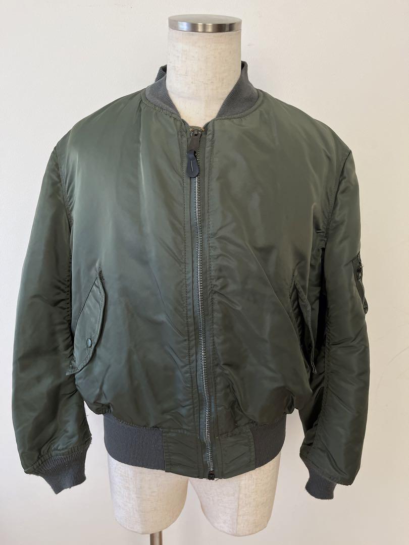 ALPHA INDUSTRIES MA-1ビンテージ X-LARGE オリーブ XL-TALL］MA-1 by ALPHA INDUSTRIES made in USA |