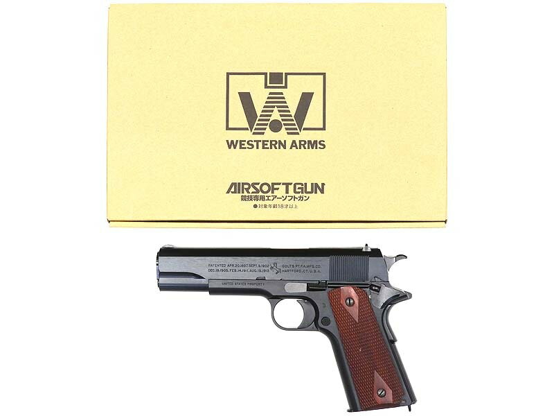 極美品ウエスタンアームズ　コルトM1911ウッドグリップVer 定価52800円 コルトの記念モデルをガスブロでコレクション「ウエスタン