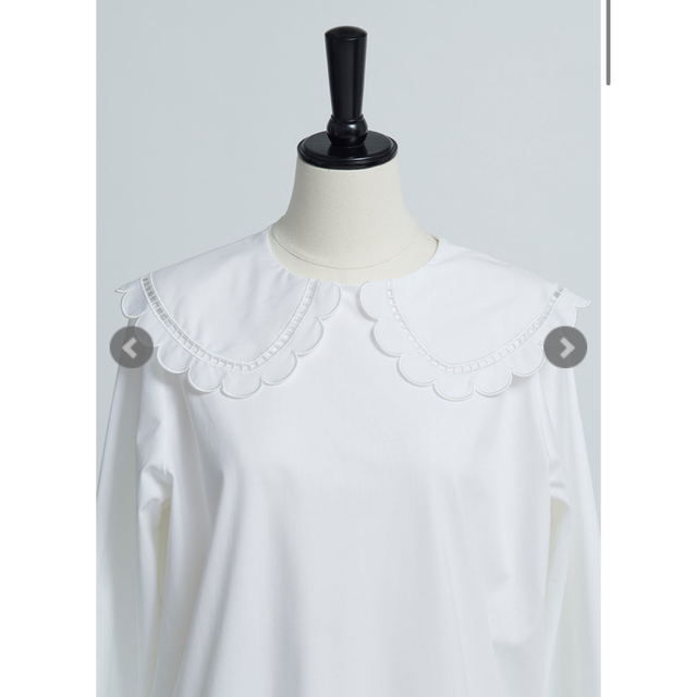 新品タグ付き yori スカラップカラーロンTee ホワイト （未使用