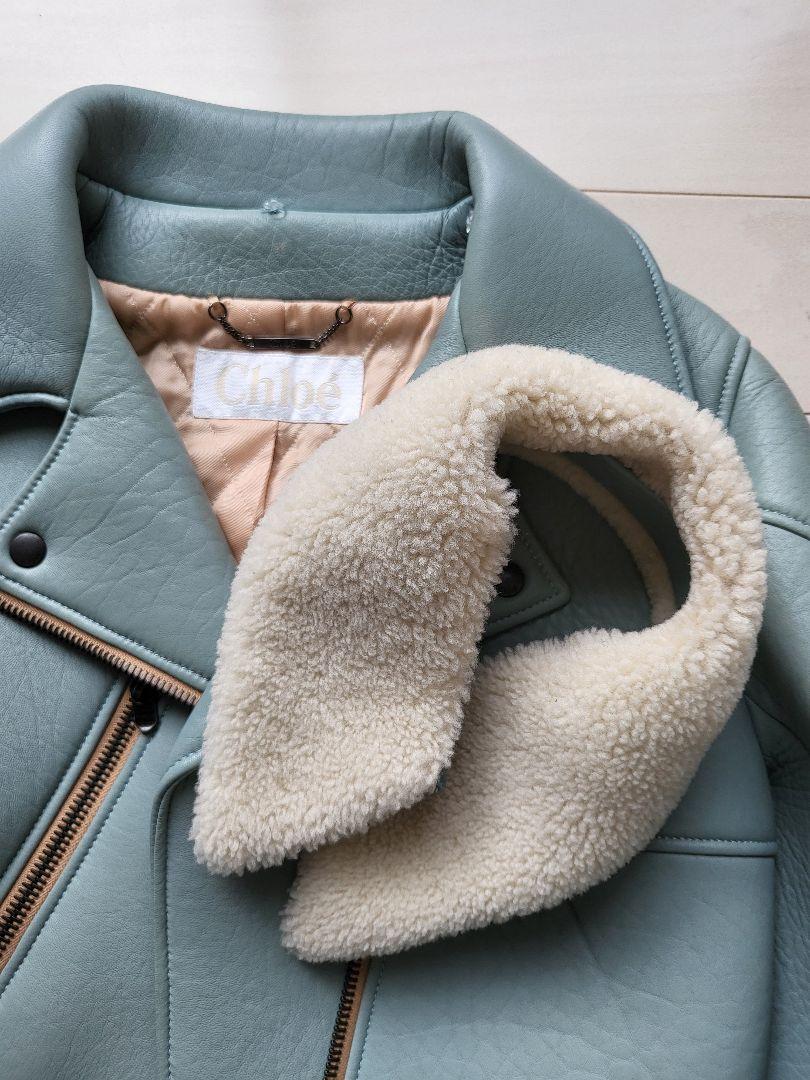 クロエ　ライダースジャケット　Chloe Chloé ベルベット製スカラップスペンサージャケット | Chloé JP