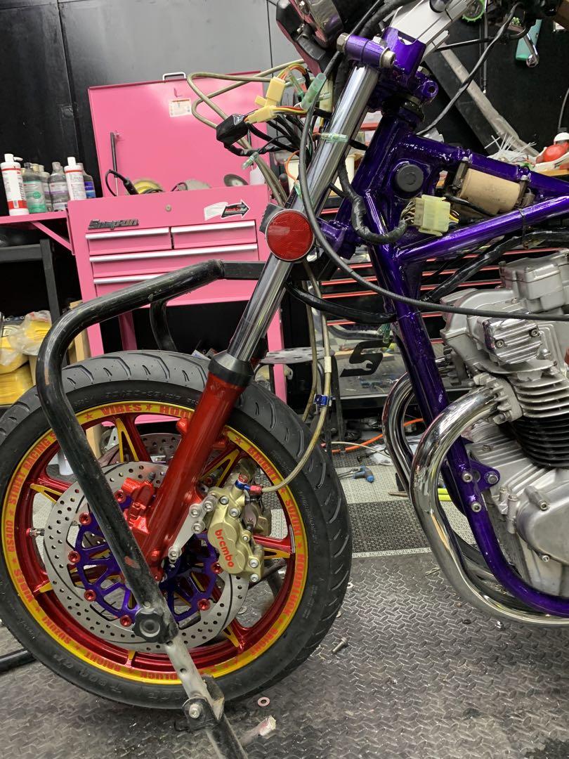 GS400 GSX400Fフロントフェンダー ダブルディスク 片アンチ