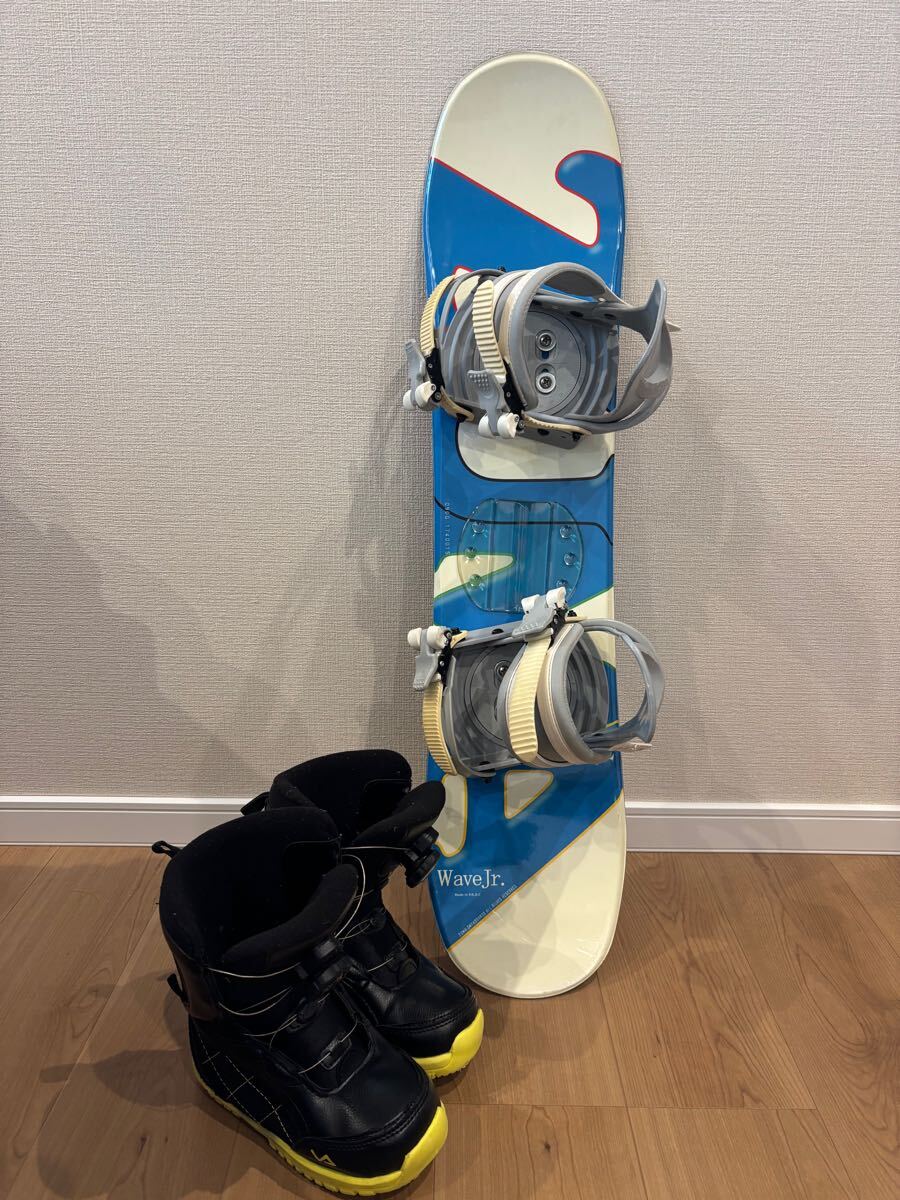 ZUMAスノーボード90cm visionpeaksブーツ20cm 3点セット　中古　キッズ　ジュニア ビンディング ZUMAスノーボード90cm visionpeaksブーツ20cm 3点セット 中古