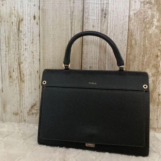 フルラ ショルダーバッグ パイパー 2way イタリア製 サフィアーノレザー 黒 FURLA フルラ マイパイパー ショルダー ハンドバッグ 2way