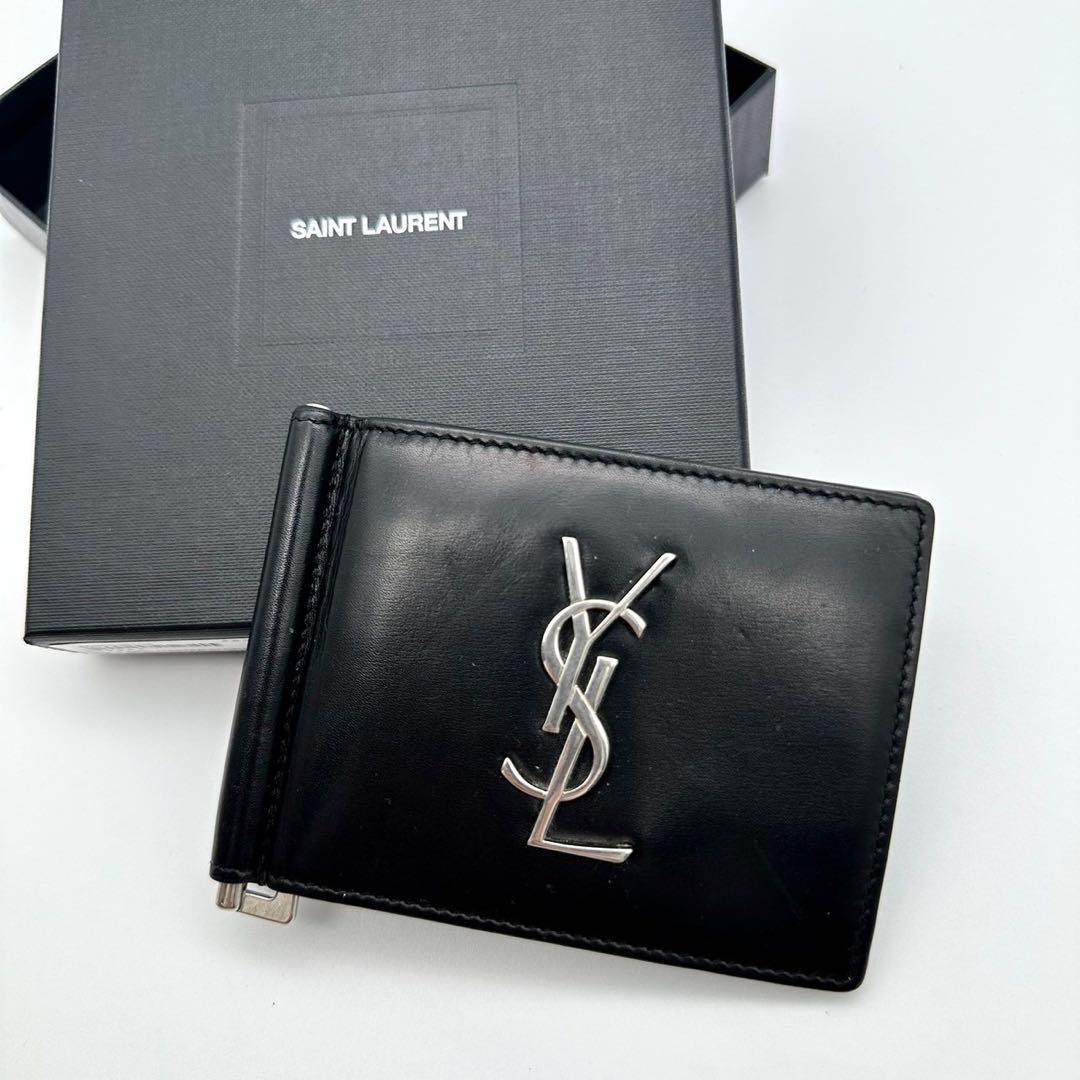 付属付き⭐︎サンローラン マネークリップ ブラック YSL シルバーロゴ メンズ 楽天市場】サンローラン SAINT LAURENT マネークリップ ブラック