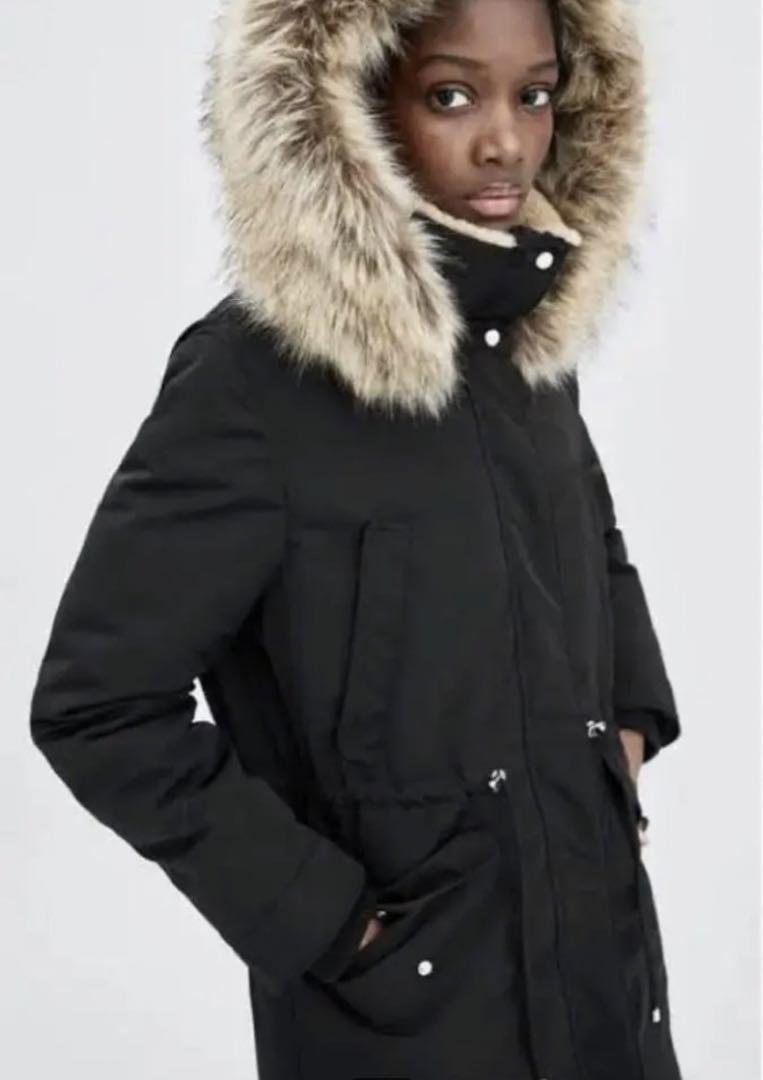 ZARA trf モッズコートファー（ZARA】フェイクファー コート