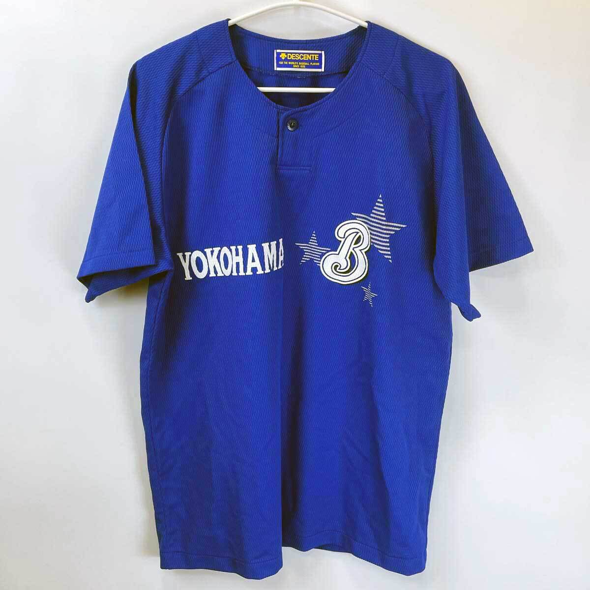 DESCENTE - デサント 横浜ベイスターズ ビジター ユニフォーム ベースボールシャツ L DESCENTE NPB プロ野球 中古】デサント 横浜ベイスターズ ビジター ユニフォーム ベース