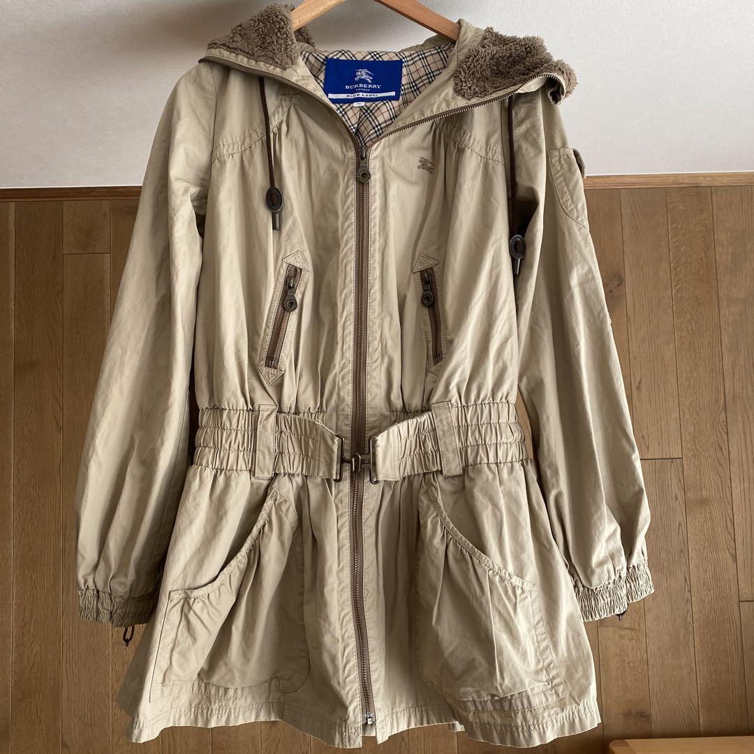 バーバリーブルーレベル！ミリタリーモッズコート！チェック柄 BURBERRY BLUE LABEL バーバリーブルーレーベル FNF06-717-09