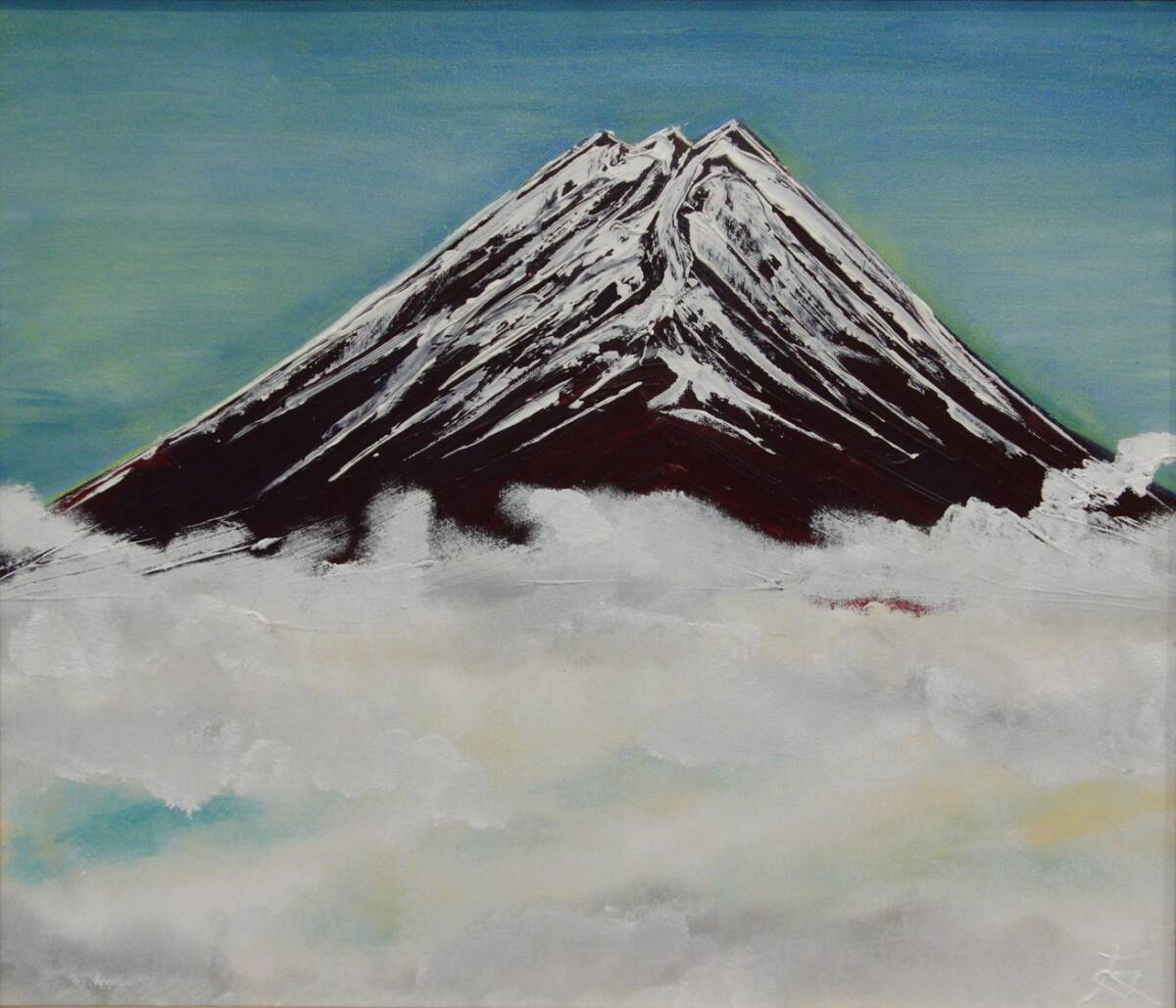 TOMOYUKI・友之、「雪景色・富士山」、証明書付、額付、絵画