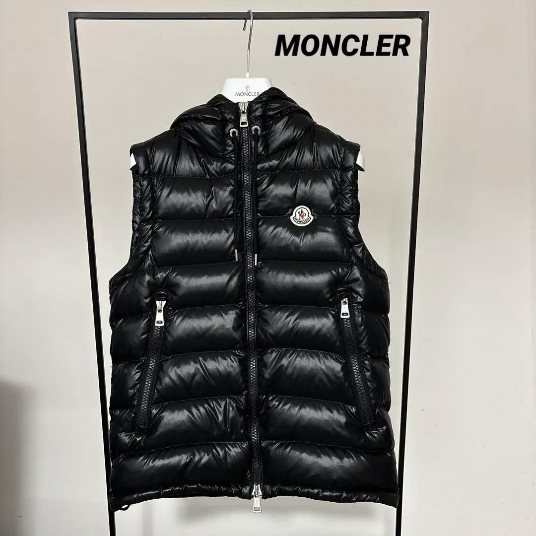 モンクレール★ MONCLER★LANOUX★ブラック★ダウンベスト★0★美品 モンクレール☆ MONCLER☆LANOUX☆ブラック☆ダウンベスト☆0