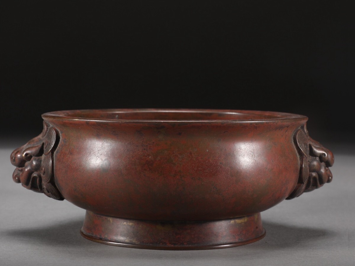 超骨董品　薩摩香炉　二重箱　明治 大正の古美術　花木図獅子耳 超骨董品薩摩香炉二重箱明治 大正の古美術花木図獅子耳