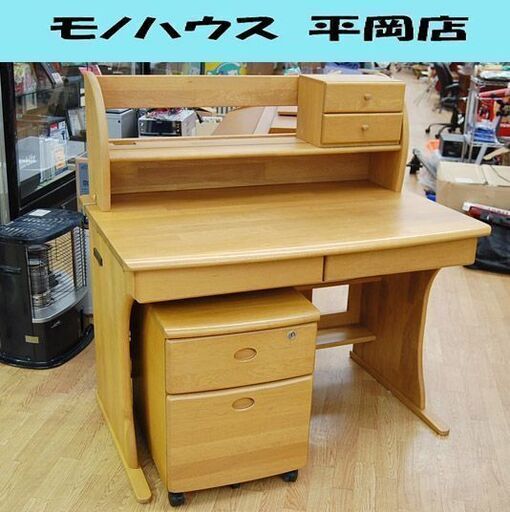 コスガ 学習机 デスク+ワゴン 2点セット 幅110×奥68×高111cm
