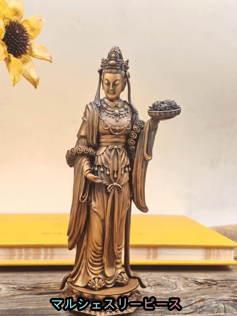 仏像 【諸天神】 伎芸天女 立像 総高約16cm ブロンズ像 真鍮製