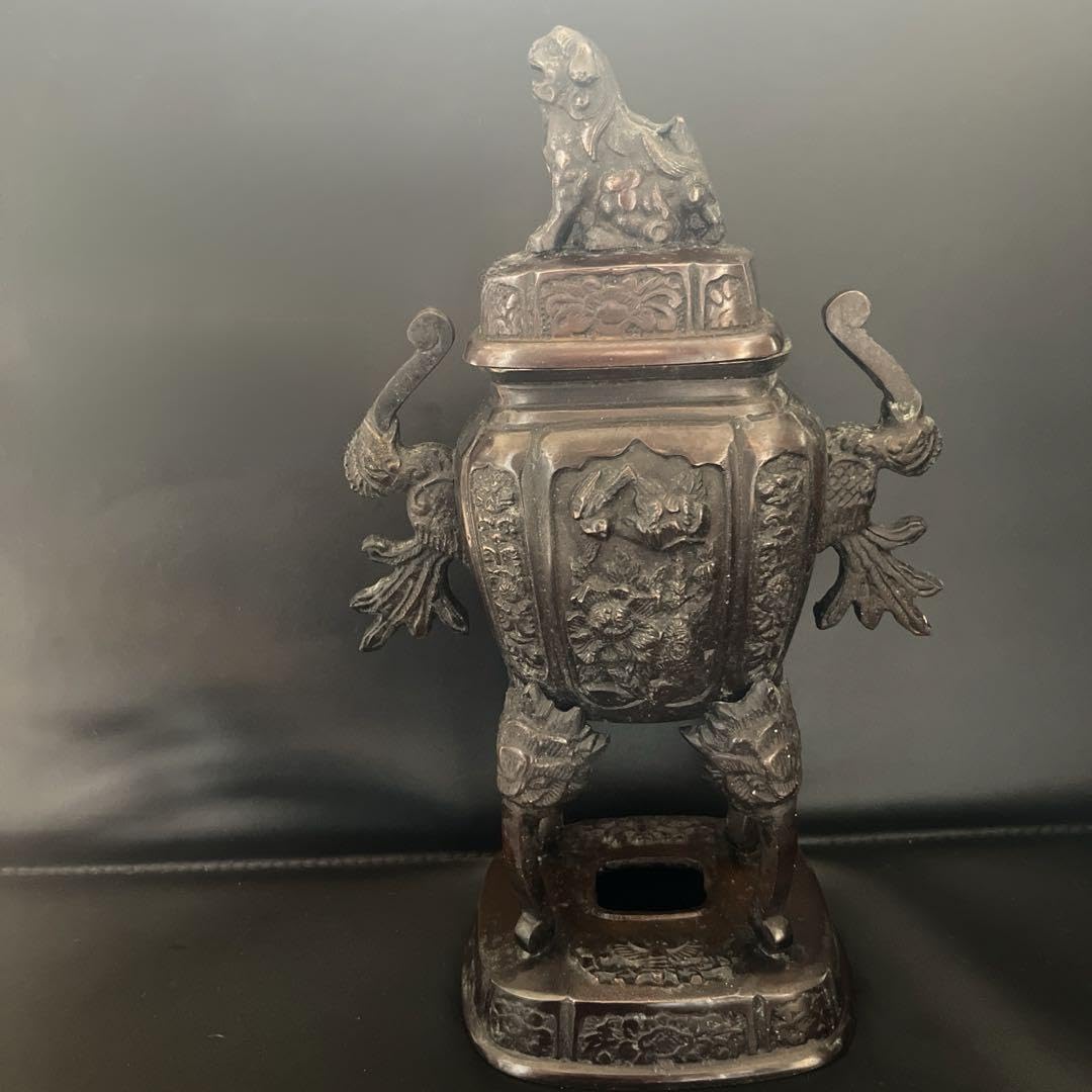 銅器 仏教 香炉 古美術 コレクション品 銅製 工芸品 彫刻装飾品置物 銅細工 香炉 茶香炉 仏道具 工芸品 美術品 置物