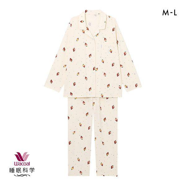 【新品】ワコール/睡眠科学　イチゴ柄 パジャマ（M) ワコール Wacoal スイミンカガク 睡眠科学 いちご シャツ