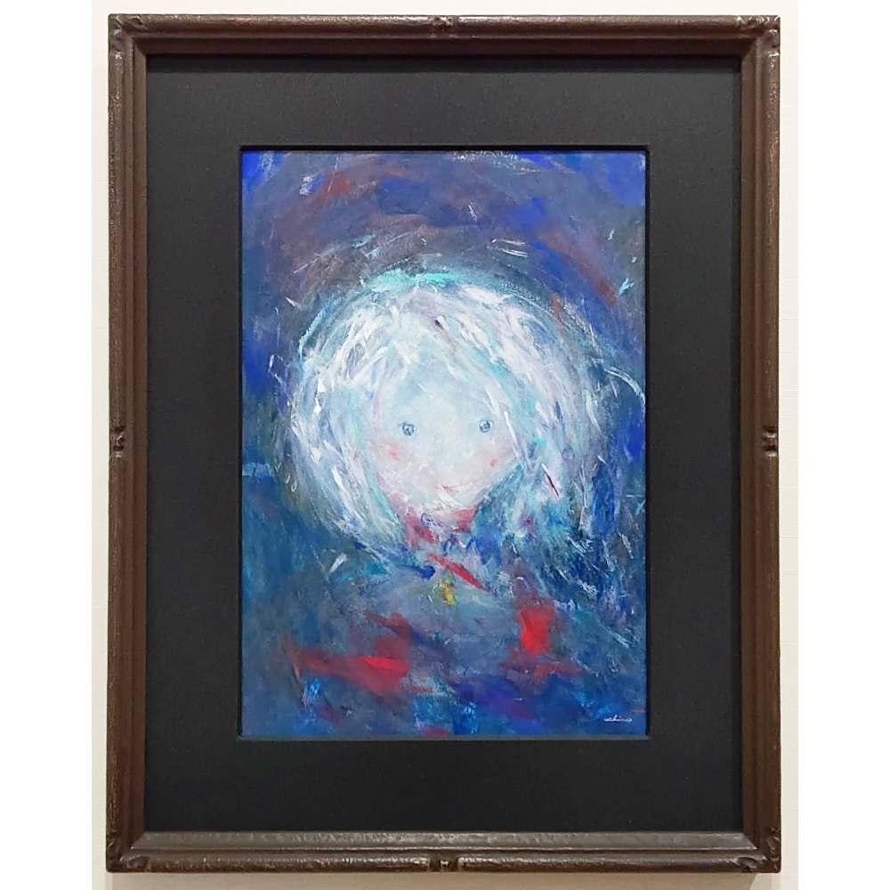 内野隆文　星のロザリオ　肖像　人物画　絵画　現代アート　アクリル画　額縁 内野隆文 星のロザリオ 肖像 人物画 絵画 現代アート アクリル画