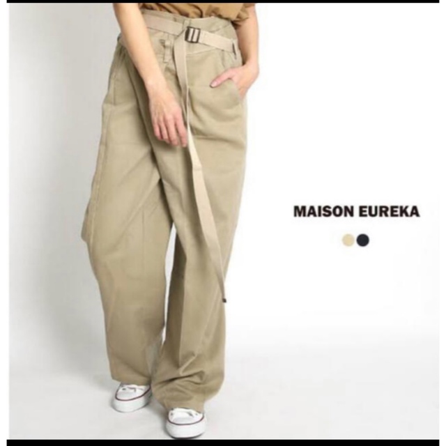 美品 MAISON EUREKA メゾンエウレカ リワークチノワイドパンツ MAISON EUREKA(メゾンエウレカ)】ヴィンテージリワークチノ